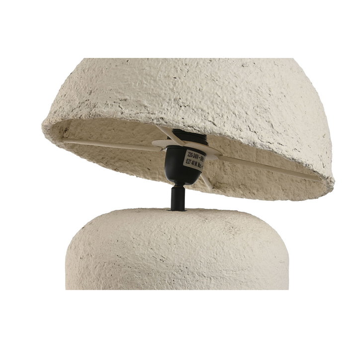 DKD Home Decor Lámpara de Sobremesa Seta Artesanal Blanca en Hierro y Papel Maché