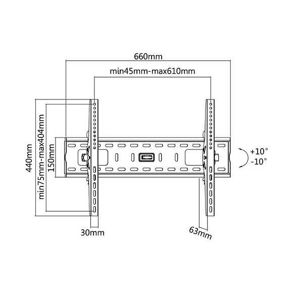 VALUE Soporte de Pared para TV y Monitor 17.99.1218, Inclinable, Negro, Acero, para Pantallas de 32 a 60 Pulgadas