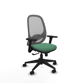 PIQUERAS Y CRESPO Silla de oficina Cilanco con mecanismo Sincro, Verde esmeralda y Gris