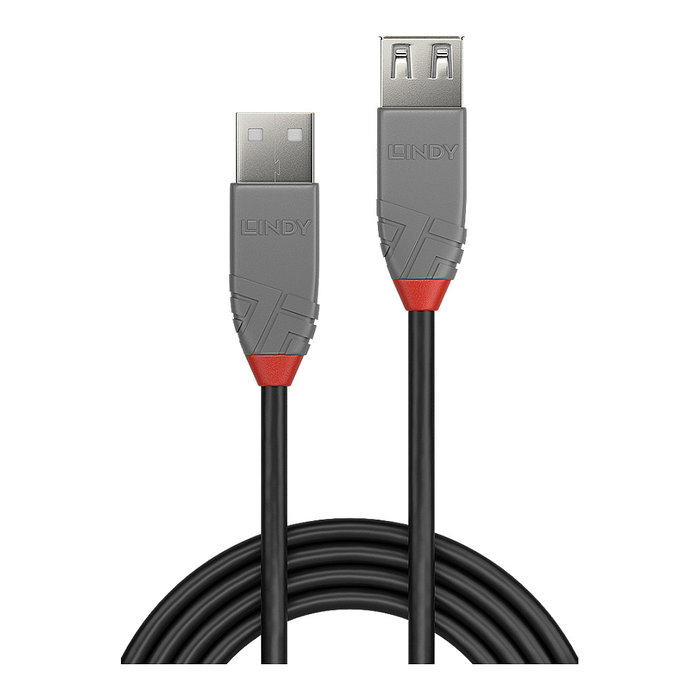 Lindy Cable de Extensión USB 2.0 Tipo A Anthra Line, 2 m