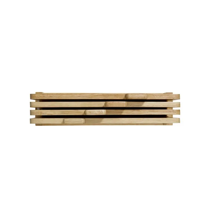 LIVOO MES142 Juego de 4 tablas de cortar de Madera de caucho con lengüetas y estante de almacenamiento 26 x 18 cm