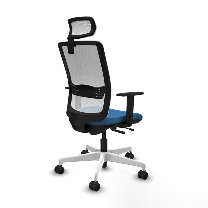 PIQUERAS Y CRESPO Silla de oficina Haches con mecanismo Sincro/Traslack Azul claro y Blanco