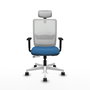 PIQUERAS Y CRESPO Silla de oficina Haches con mecanismo Sincro/Traslack Azul claro y Blanco