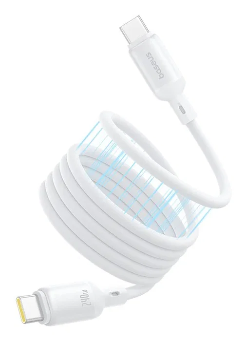 Baseus PicoGo Cable USB-C a USB-C 1m Blanco USB 2.0 con Carga Rápida y USB Power Delivery 3.1 (Hasta 240W)