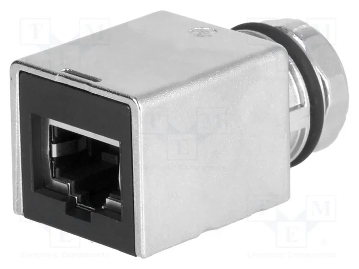 HARTING Adaptador M12 hembra código X a RJ45 Cat 6a recto para panel de 8 pines HARTING Adaptador M12 hembra código X a RJ45 Cat 6a recto para panel de 8 pines