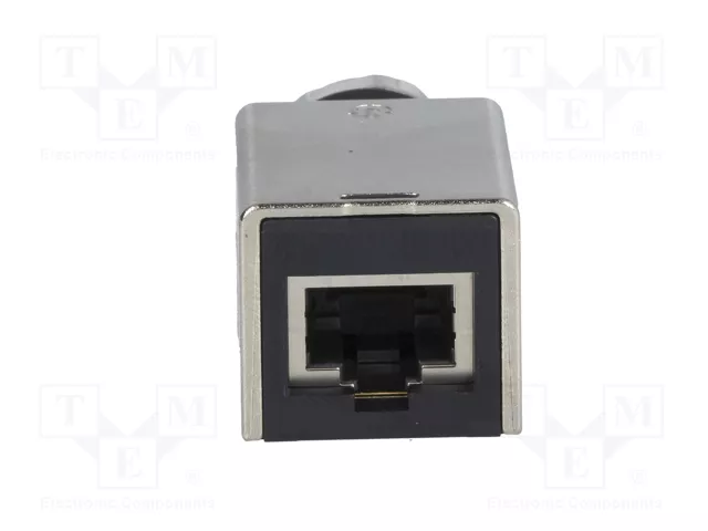 HARTING Adaptador M12 hembra código X a RJ45 Cat 6a recto para panel de 8 pines HARTING Adaptador M12 hembra código X a RJ45 Cat 6a recto para panel de 8 pines