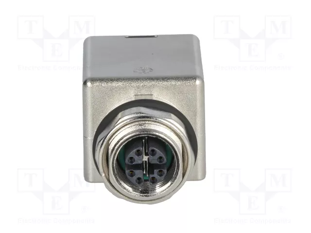 HARTING Adaptador M12 hembra código X a RJ45 Cat 6a recto para panel de 8 pines HARTING Adaptador M12 hembra código X a RJ45 Cat 6a recto para panel de 8 pines