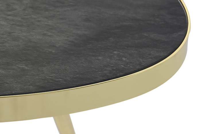 DKD Home Decor Mesa de Centro de Acero y Cristal Símil Mármol 110x50x41,5