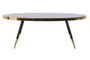 DKD Home Decor Mesa de Centro de Acero y Cristal Símil Mármol 110x50x41,5