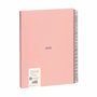 Milán Cuaderno A4 con Espiral Metálica, Tapa Dura y 80 Hojas Cuadriculadas - Rosa