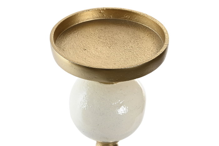 DKD Home Decor Candelabro Moderno Dorado Blanco Aluminio 15 x 43.5 x 15 cm