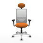 PIQUERAS Y CRESPO Silla de oficina Zulema Naranja y Blanco