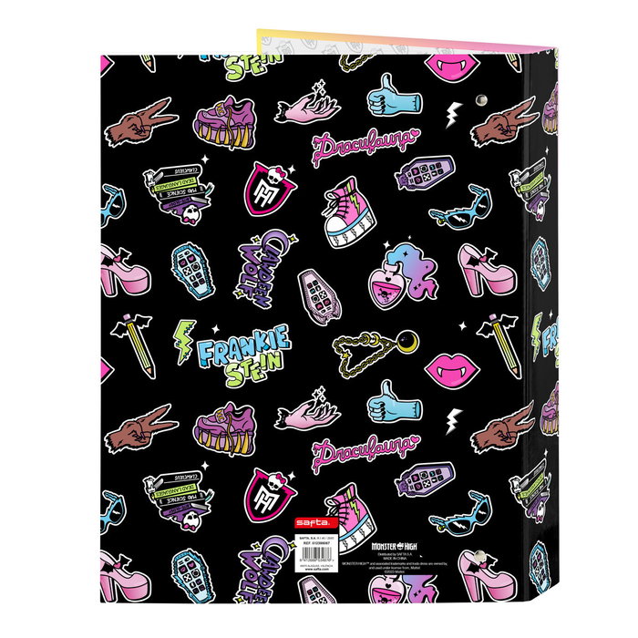 Safta Carpeta Folio Monster High Creep con 4 Anillas de 25 mm