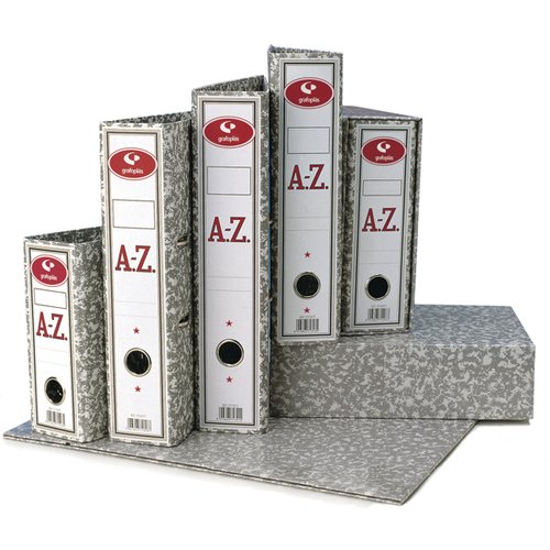 Caja Para Archivador Palanca Grafoplas Classic Carton Jaspeado Gris 4º Natural 75Mm (Set de 24) Caja Para Archivador Palanca Grafoplas Classic Carton Jaspeado Gris 4º Natural 75Mm (Set de 24)
