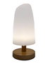 DKD Home Decor Lámpara de sobremesa de madera y PE Blanco/Natural