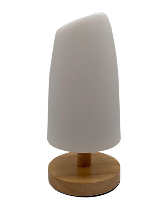 DKD Home Decor Lámpara de sobremesa de madera y PE Blanco/Natural