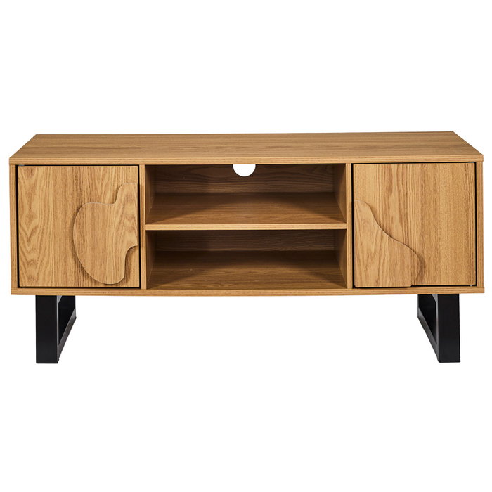 Home Deco Factory Mueble TV Calypso Colección Contemporain, Paneles de Partículas y MDF con Patas de Hierro
