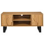 Home Deco Factory Mueble TV Calypso Colección Contemporain, Paneles de Partículas y MDF con Patas de Hierro