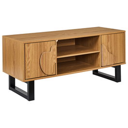Home Deco Factory Mueble TV Calypso Colección Contemporain, Paneles de Partículas y MDF con Patas de Hierro