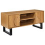 Home Deco Factory Mueble TV Calypso Colección Contemporain, Paneles de Partículas y MDF con Patas de Hierro