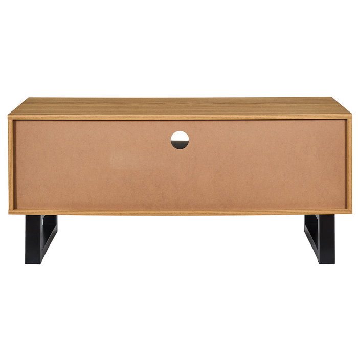 Home Deco Factory Mueble TV Calypso Colección Contemporain, Paneles de Partículas y MDF con Patas de Hierro