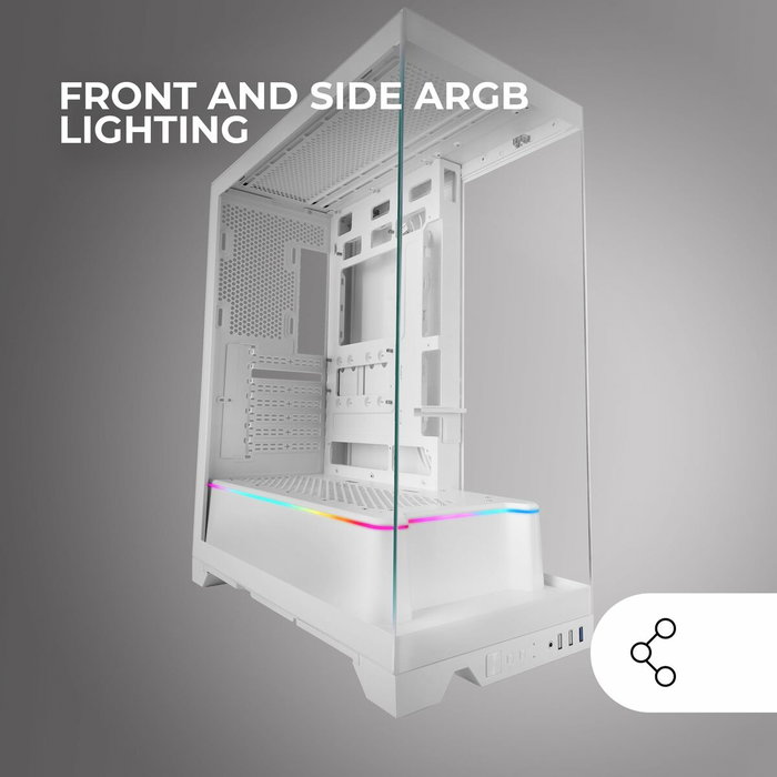 Mars Gaming MC-PRISMA Blanca con Triple Cristal Templado Mars Gaming MC-PRISMA Blanca con Triple Cristal Templado