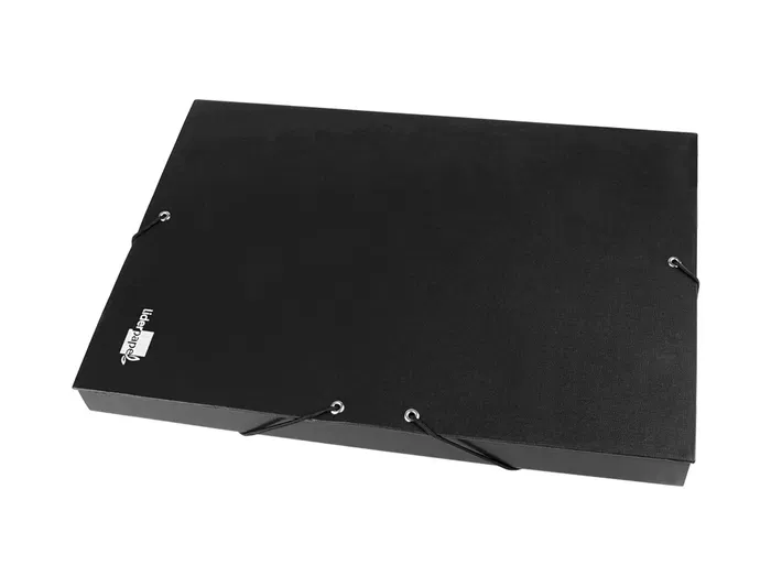 Liderpapel Carpeta proyectos folio lomo 30mm cartón forrado negra 250 x 350 mm