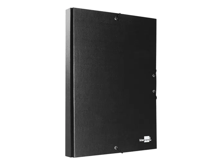 Liderpapel Carpeta proyectos folio lomo 30mm cartón forrado negra 250 x 350 mm
