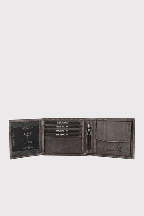 Zoozie Bags Arnold Crazy - Cartera Hombre Gris Piel Auténtica Lujo Elegancia Durabilidad Organizada