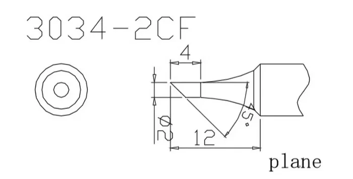 QUICK Punta de soldadura tipo horma de 2mm QUICK Punta de soldadura tipo horma de 2mm
