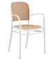 DKD Home Decor Silla Blanco Marron 52 x 86.5 x 56 cm (4 Unidades) Simil Ratan Apilable