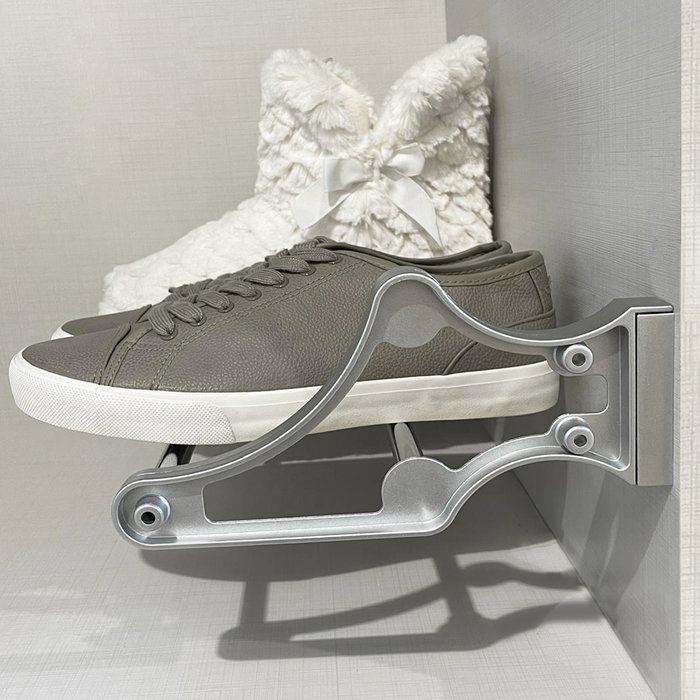 Emuca Zapatero Self para interior de armario, Acero y Plástico, Pintado aluminio