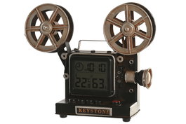 DKD Home Decor Reloj Sobremesa Vintage Negro Plateado 7.5 x 20.5 x 26 cm