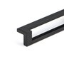 Emuca Lote de 5 tiradores para mueble Ribarroja, L144mm, intereje 128mm, Zamak, Pintado negro