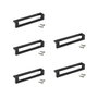 Emuca Lote de 5 tiradores para mueble Ribarroja, L144mm, intereje 128mm, Zamak, Pintado negro