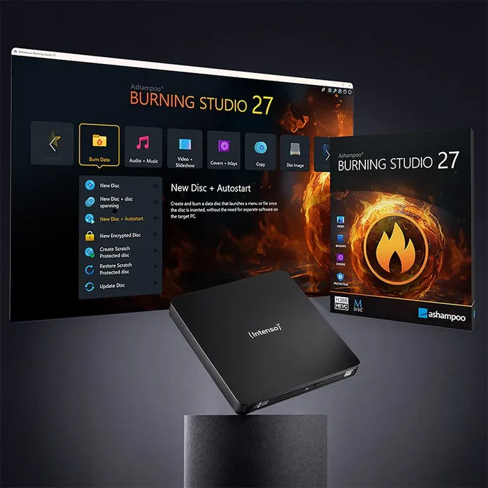 Intenso EOD 400D Slim Unidad de Disco Óptico DVD Super Multi DL Externo USB 3.2 Gen 1 Negro