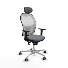PIQUERAS Y CRESPO Silla de oficina Jorquera con mecanismo Sincro, Gris y Blanco