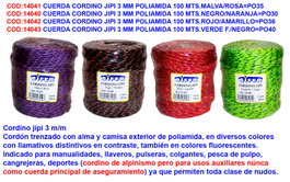 Cuerda Cordino Jipi 3 mm Poliamida 100 m Negro/Naranja