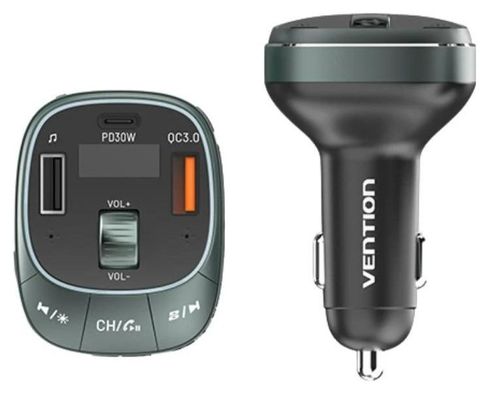 Vention Transmisor FM FFLB0 con Bluetooth 5.0 y Carga Rápida 30W Vention Transmisor FM FFLB0 con Bluetooth 5.0 y Carga Rápida 30W