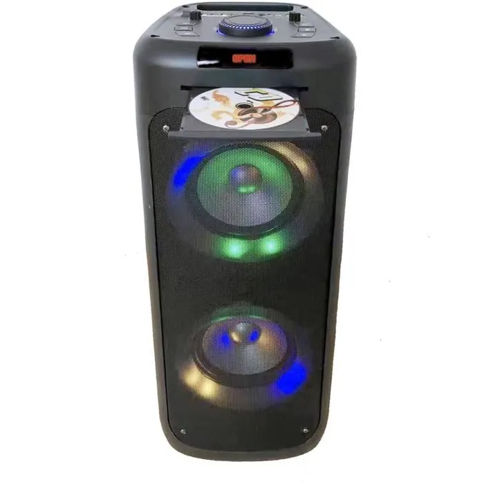 Inovalley Altavoz de luz MS06 -CD -XXL Bluetooth 5.0 1000W Función de Karaoke
