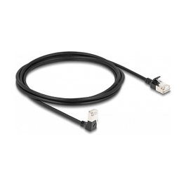 DeLOCK Cable de red RJ45 Cat.6A S/FTP Slim 2 m Negro con conector angular