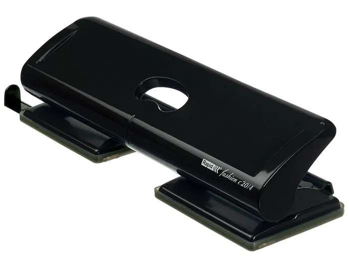 Rapid FC20/4 Taladradora Metálica Negra para 4 Agujeros con Capacidad de 20 Hojas