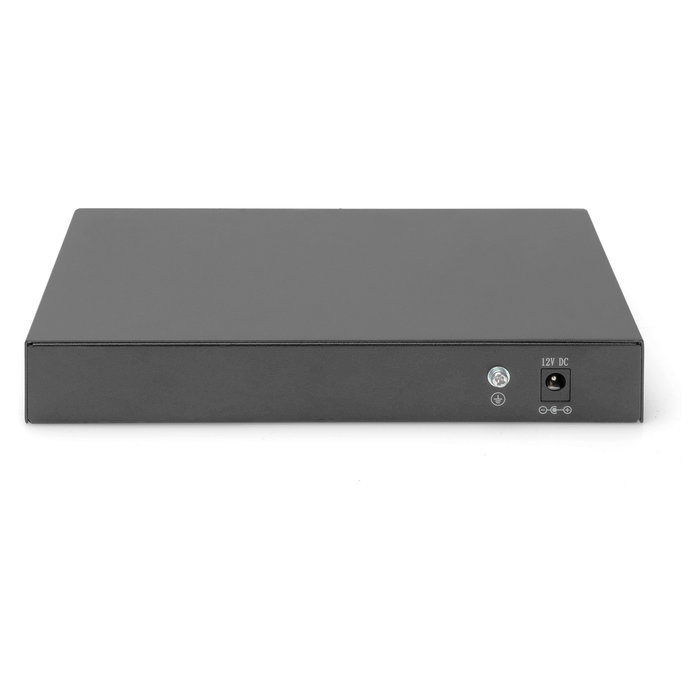 Digitus Conmutador de Red No Administrado 8 Puertos Gigabit Ethernet + 2 Puertos SFP, 20 Gbit/s Capacidad, Jumbo Frames, Negro, Modelo Referencia de 8+2 Puertos