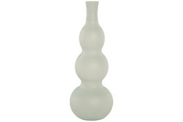 DKD Home Decor Jarrón de Cristal Reciclado Glaseado Azul Celeste