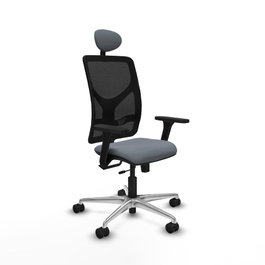 PIQUERAS Y CRESPO Silla de oficina Motilla Gris y Negro con Mecanismo Sincro/Traslack