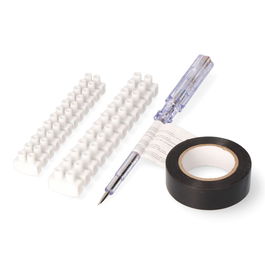 Edm Kit Bricolaje 02106 + 47007 + 63113 + 63112 Destornillador Tester, Cinta Aislante 10m Negra Y Regletas Conexión 6 y 10mm