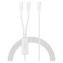 Belkin BOOSTCHARGE PRO 140W Dual USB-C Cable 1.5m Blanco CAC004hq1.5MWH - Carga Rápida PD 140W para MacBook, iPad, iPhone, Galaxy