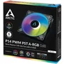 ARCTIC Ventilador P14 PWM PST A-RGB 0dB 14 cm Negro para Carcasa de PC, 1900 RPM, 0.3 Sone, 117.06 m3/h, 1 Unidad