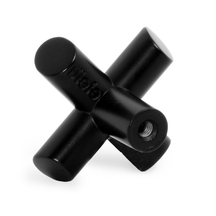 Viefe Pomo Equis Zamak 40x40 mm Cromo, Latonado, Negro, Blanco Mate, Negro Mate, Cobre