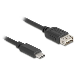 DeLOCK 81535 Cable USB Tipo C a USB A, USB 2.0, 0.48 Gbit/s, 0.5 m, Negro